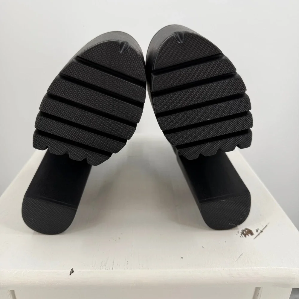 Womens Size 6 Black‎ Platform Boots Goth Punk Buckle Strap Chunky Heel